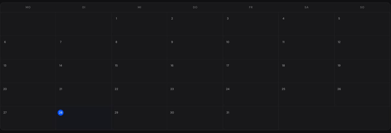 Absence overview with requests, approvers and a month calendar