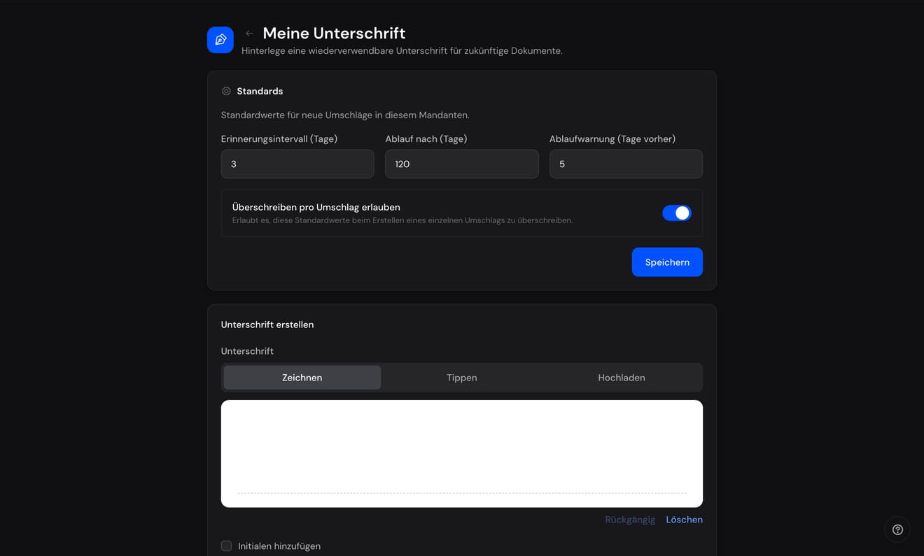 Defaults for deadlines and automatic reminders